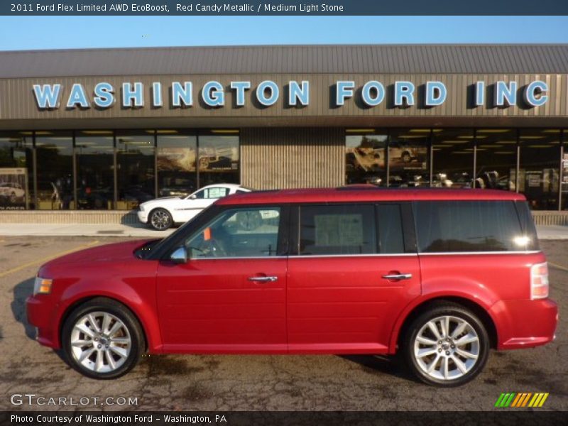 Red Candy Metallic / Medium Light Stone 2011 Ford Flex Limited AWD EcoBoost