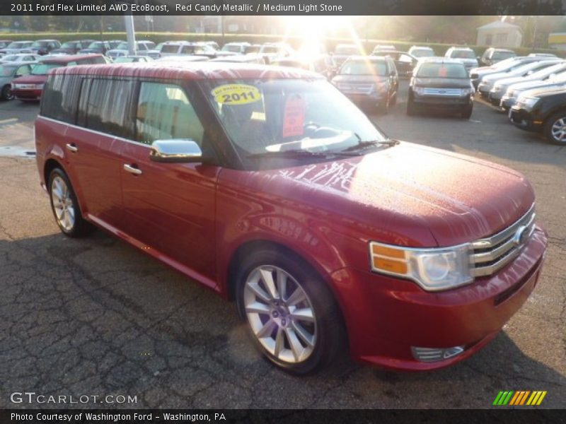 Red Candy Metallic / Medium Light Stone 2011 Ford Flex Limited AWD EcoBoost