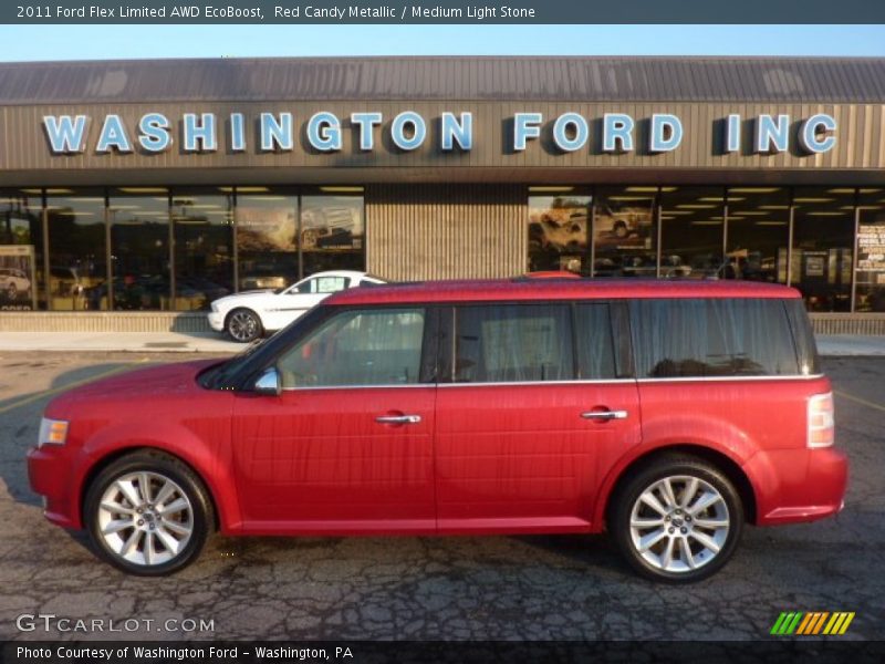 Red Candy Metallic / Medium Light Stone 2011 Ford Flex Limited AWD EcoBoost