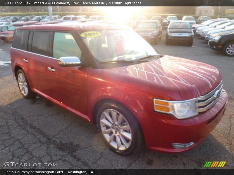 Red Candy Metallic / Medium Light Stone 2011 Ford Flex Limited AWD EcoBoost