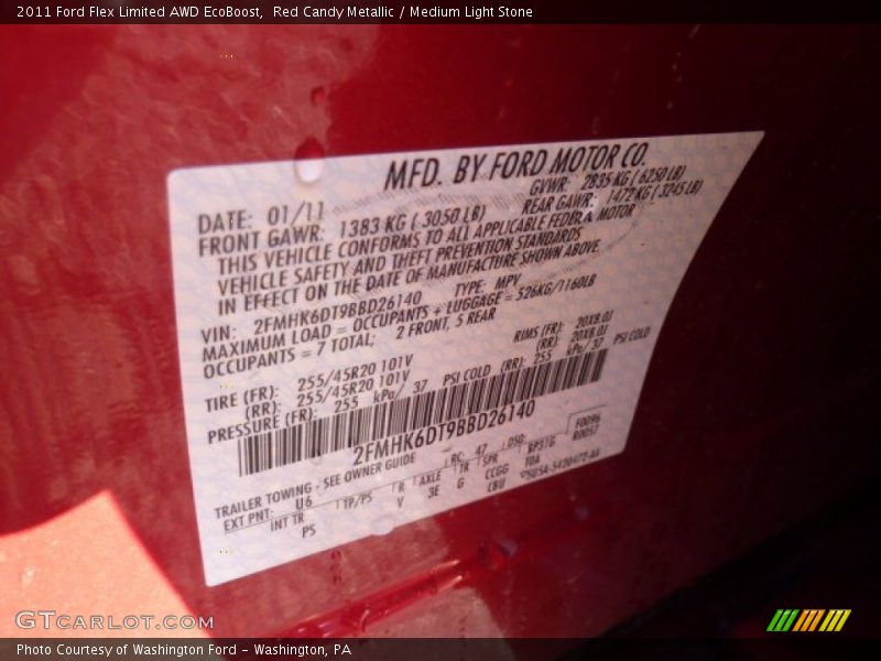 Red Candy Metallic / Medium Light Stone 2011 Ford Flex Limited AWD EcoBoost