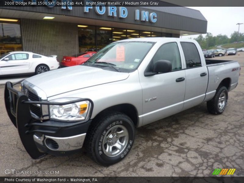 Bright Silver Metallic / Medium Slate Gray 2008 Dodge Ram 1500 SXT Quad Cab 4x4