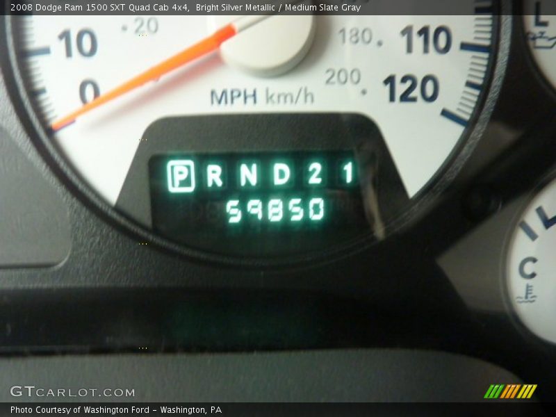 Bright Silver Metallic / Medium Slate Gray 2008 Dodge Ram 1500 SXT Quad Cab 4x4