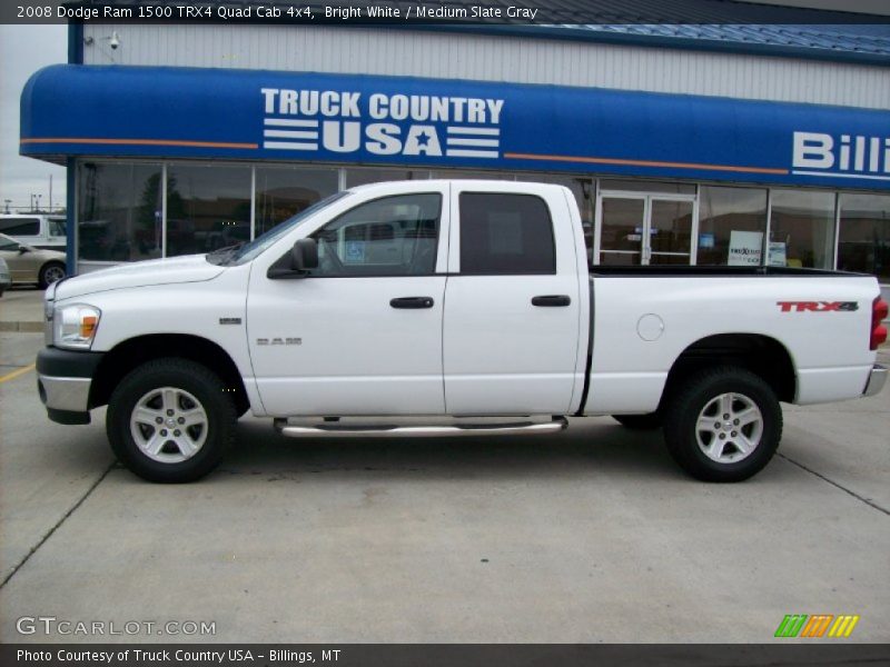 Bright White / Medium Slate Gray 2008 Dodge Ram 1500 TRX4 Quad Cab 4x4