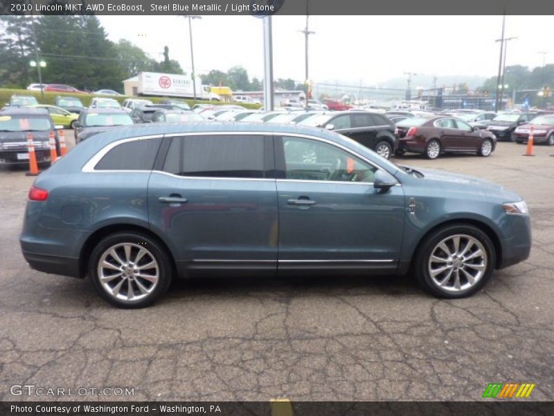 Steel Blue Metallic / Light Stone 2010 Lincoln MKT AWD EcoBoost