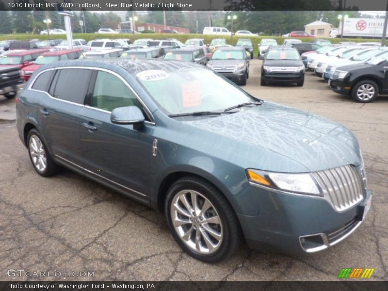 Steel Blue Metallic / Light Stone 2010 Lincoln MKT AWD EcoBoost