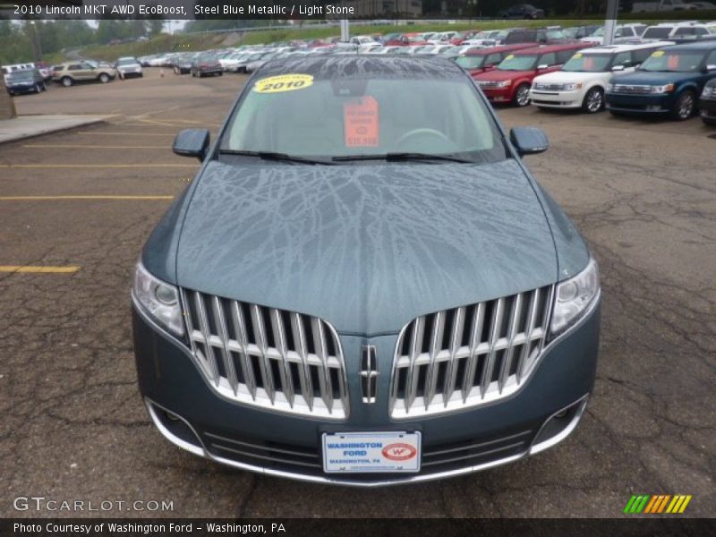 Steel Blue Metallic / Light Stone 2010 Lincoln MKT AWD EcoBoost