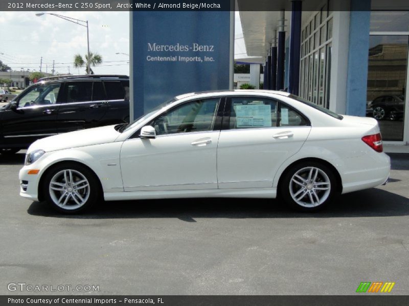 Arctic White / Almond Beige/Mocha 2012 Mercedes-Benz C 250 Sport
