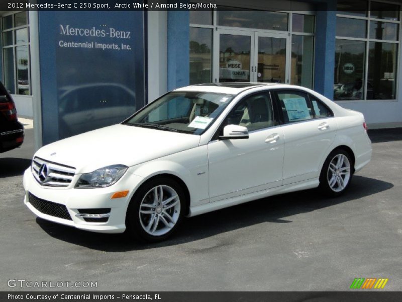 Arctic White / Almond Beige/Mocha 2012 Mercedes-Benz C 250 Sport