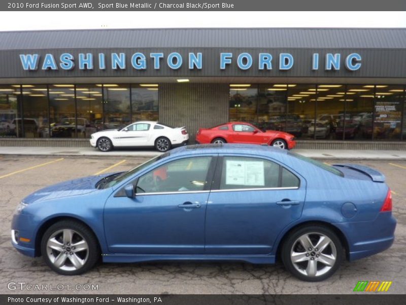 Sport Blue Metallic / Charcoal Black/Sport Blue 2010 Ford Fusion Sport AWD