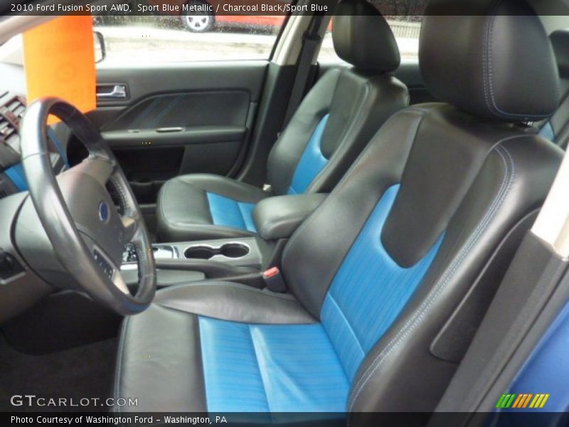  2010 Fusion Sport AWD Charcoal Black/Sport Blue Interior