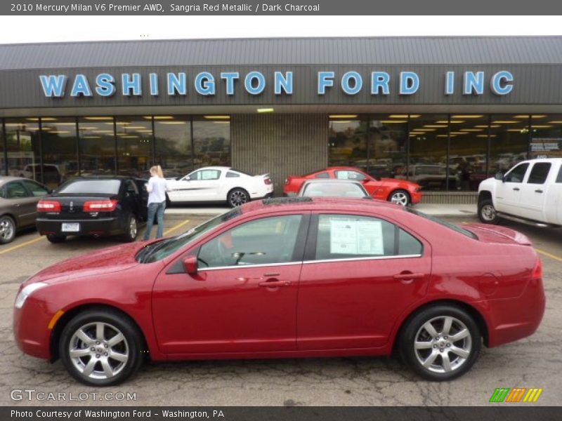 Sangria Red Metallic / Dark Charcoal 2010 Mercury Milan V6 Premier AWD