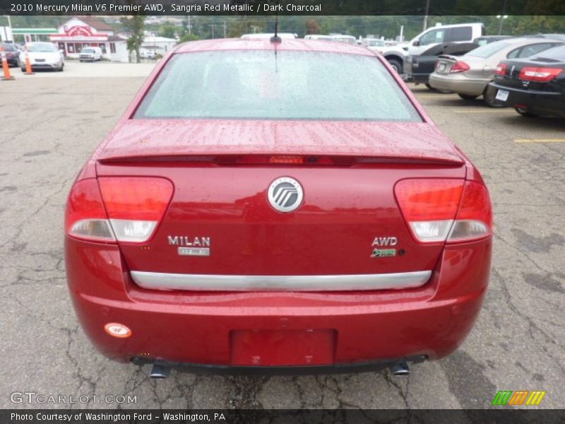 Sangria Red Metallic / Dark Charcoal 2010 Mercury Milan V6 Premier AWD