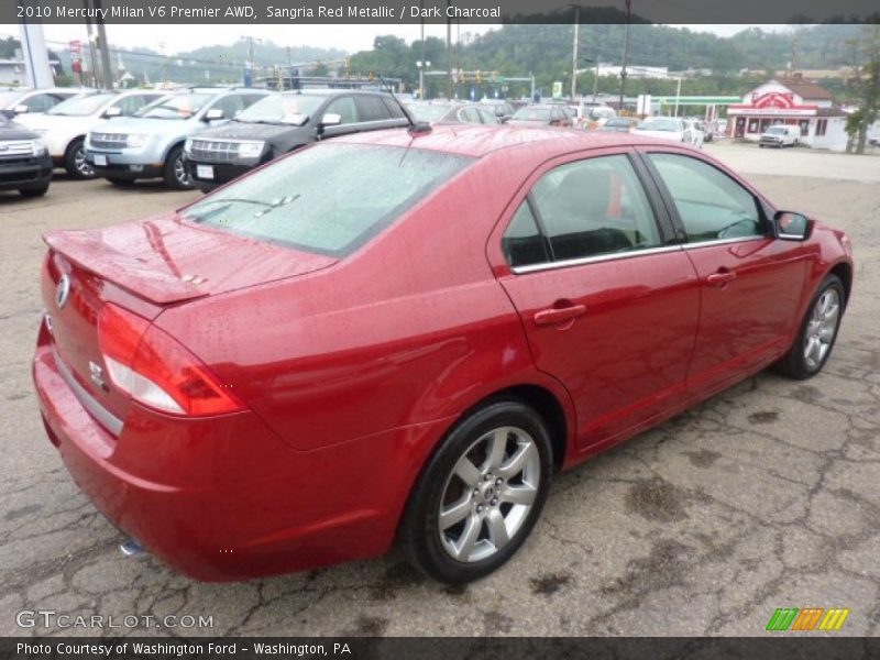 Sangria Red Metallic / Dark Charcoal 2010 Mercury Milan V6 Premier AWD