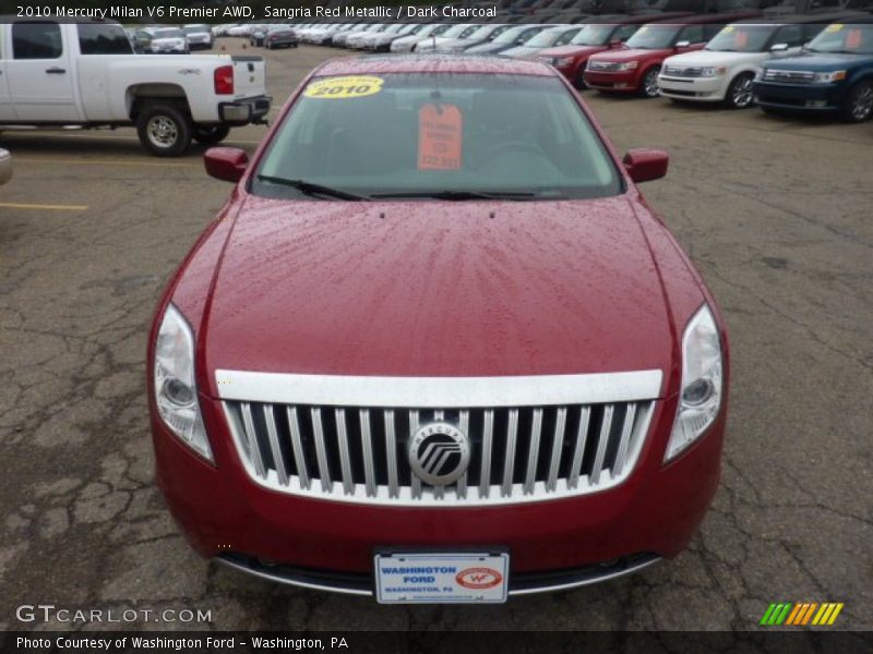 Sangria Red Metallic / Dark Charcoal 2010 Mercury Milan V6 Premier AWD