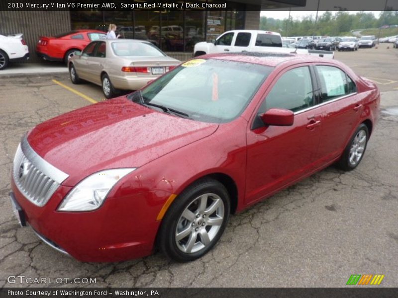 Sangria Red Metallic / Dark Charcoal 2010 Mercury Milan V6 Premier AWD