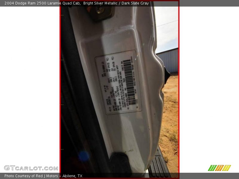 Bright Silver Metallic / Dark Slate Gray 2004 Dodge Ram 2500 Laramie Quad Cab
