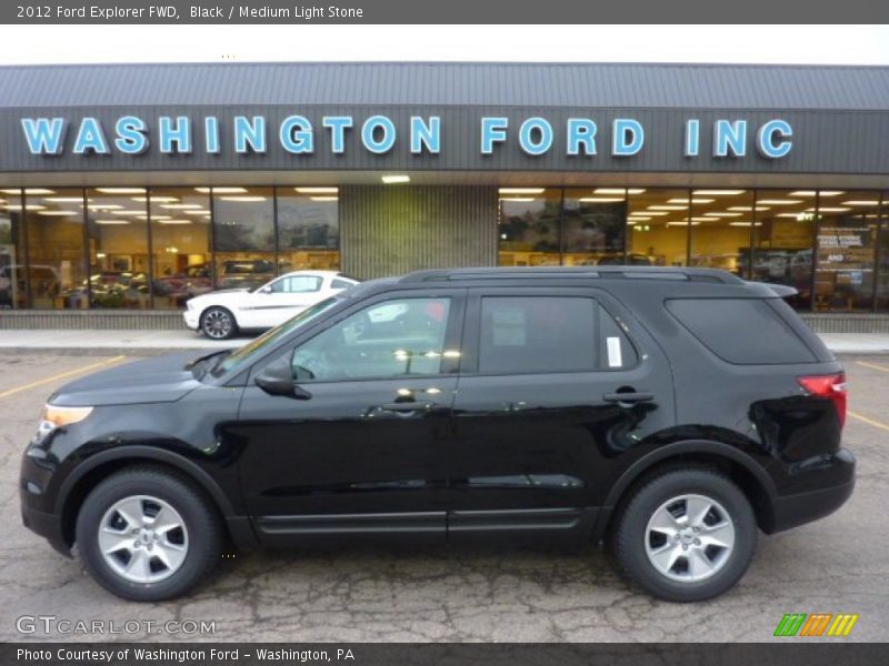 Black / Medium Light Stone 2012 Ford Explorer FWD