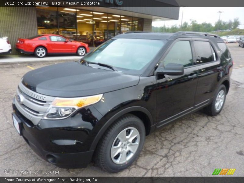 Black / Medium Light Stone 2012 Ford Explorer FWD