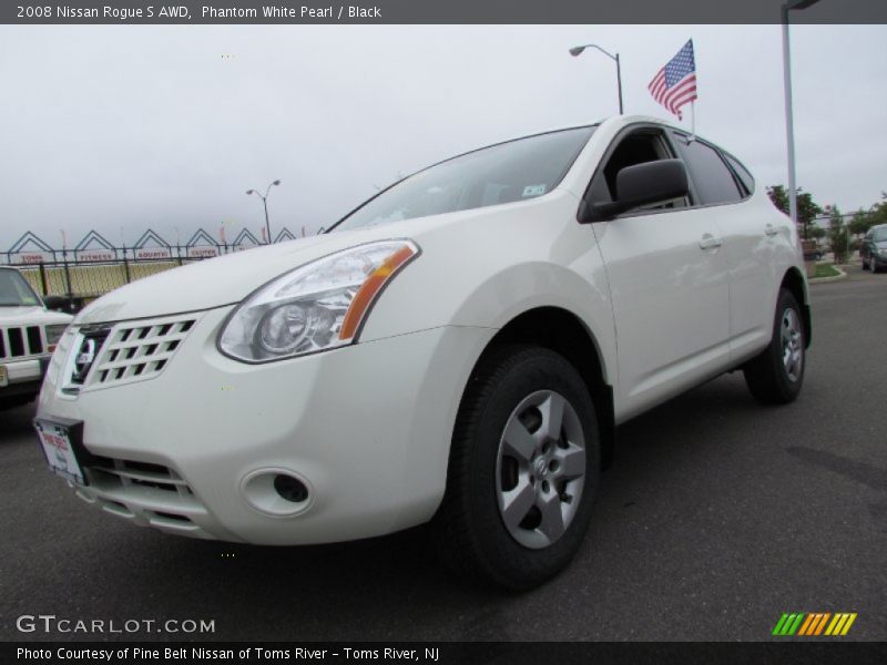 Phantom White Pearl / Black 2008 Nissan Rogue S AWD