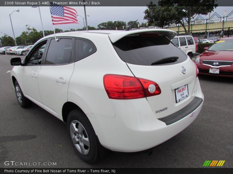 Phantom White Pearl / Black 2008 Nissan Rogue S AWD