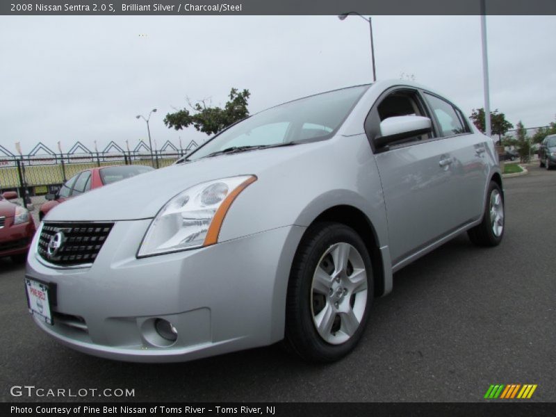 Brilliant Silver / Charcoal/Steel 2008 Nissan Sentra 2.0 S