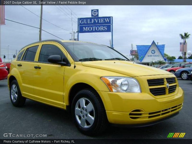 Solar Yellow / Pastel Pebble Beige 2007 Dodge Caliber SE