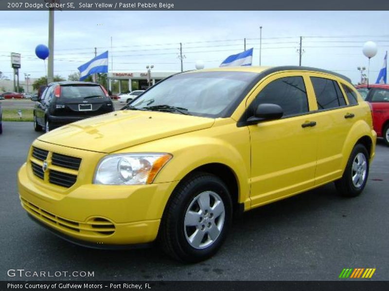 Solar Yellow / Pastel Pebble Beige 2007 Dodge Caliber SE