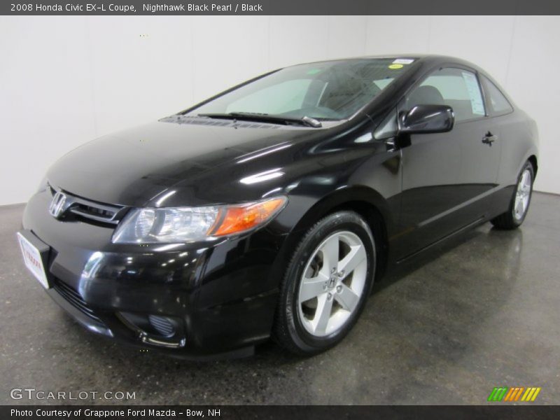 Nighthawk Black Pearl / Black 2008 Honda Civic EX-L Coupe