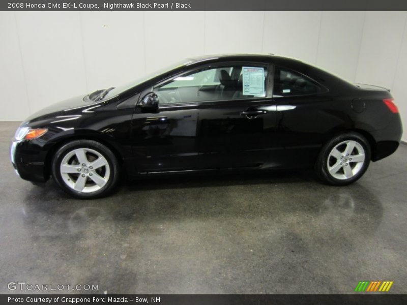 Nighthawk Black Pearl / Black 2008 Honda Civic EX-L Coupe