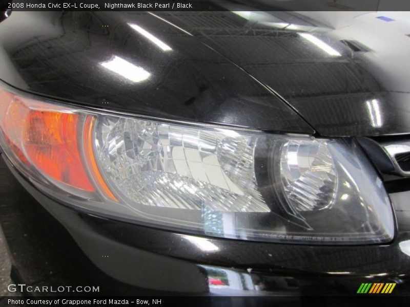 Nighthawk Black Pearl / Black 2008 Honda Civic EX-L Coupe