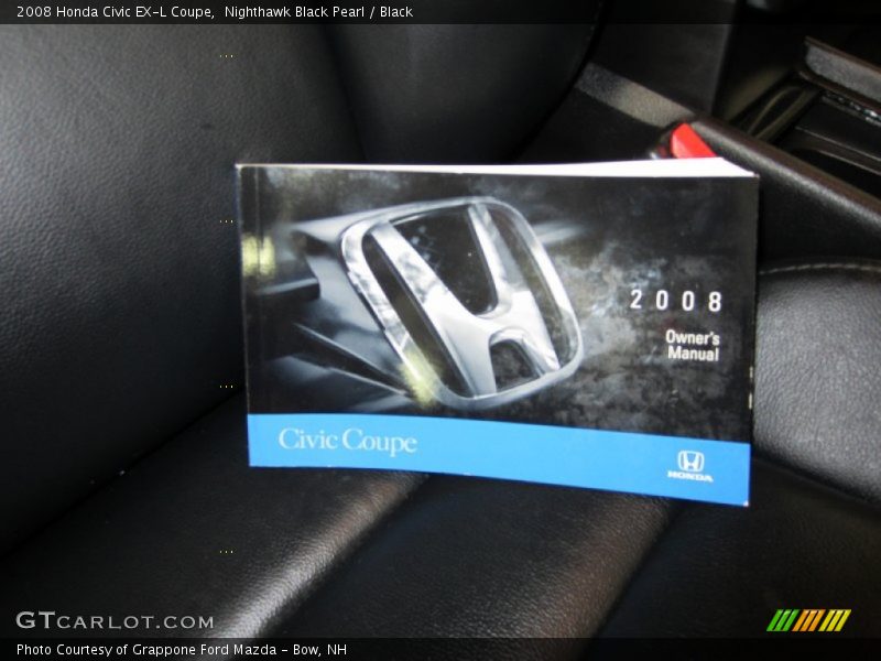 Nighthawk Black Pearl / Black 2008 Honda Civic EX-L Coupe
