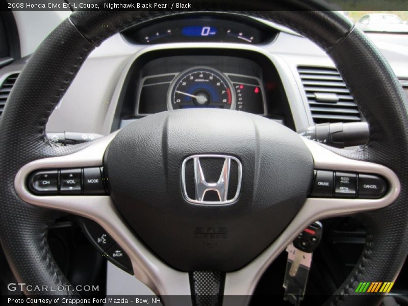Nighthawk Black Pearl / Black 2008 Honda Civic EX-L Coupe