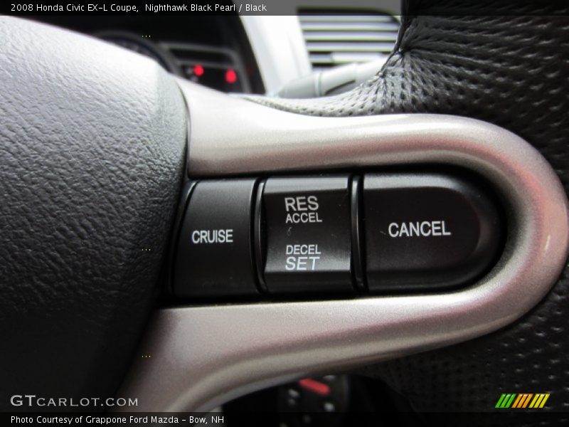 Nighthawk Black Pearl / Black 2008 Honda Civic EX-L Coupe