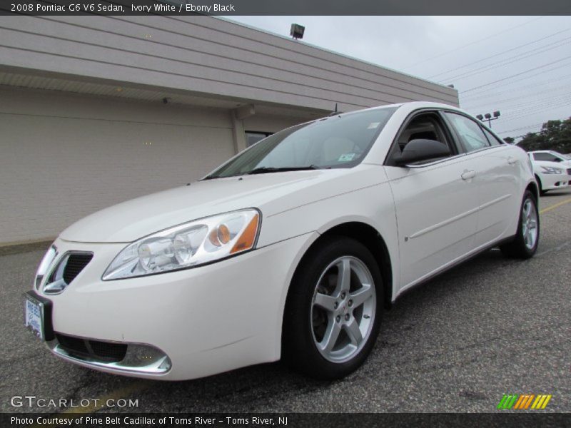 Ivory White / Ebony Black 2008 Pontiac G6 V6 Sedan