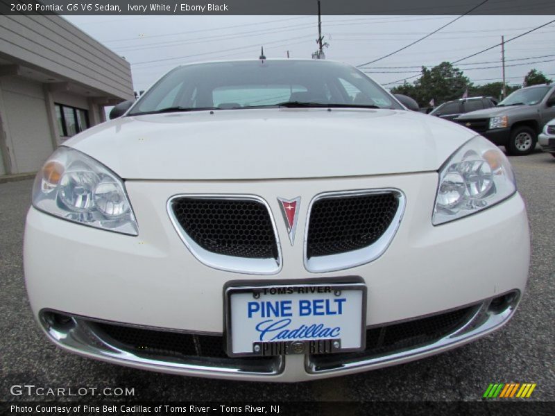 Ivory White / Ebony Black 2008 Pontiac G6 V6 Sedan