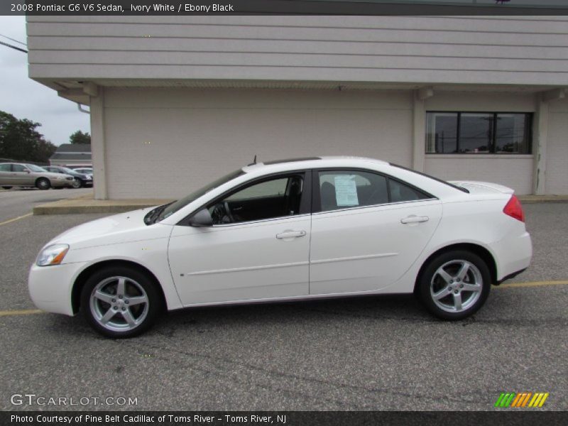Ivory White / Ebony Black 2008 Pontiac G6 V6 Sedan