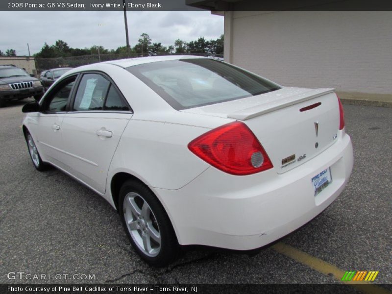 Ivory White / Ebony Black 2008 Pontiac G6 V6 Sedan