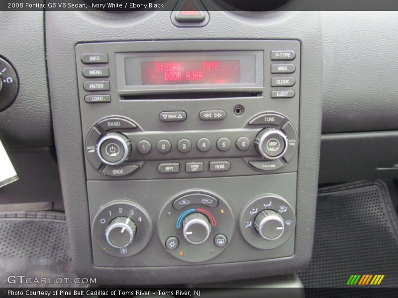 Ivory White / Ebony Black 2008 Pontiac G6 V6 Sedan
