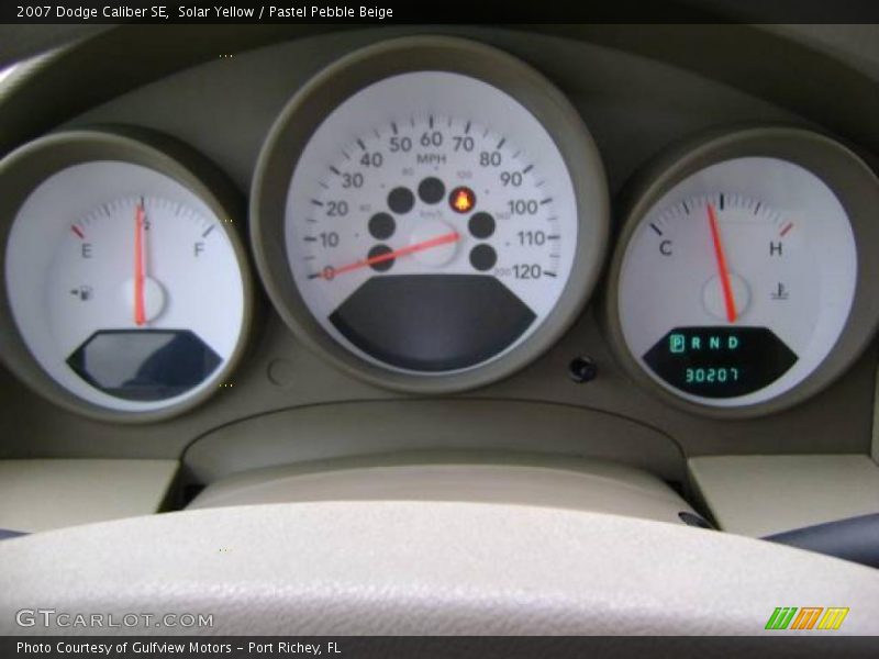 Solar Yellow / Pastel Pebble Beige 2007 Dodge Caliber SE