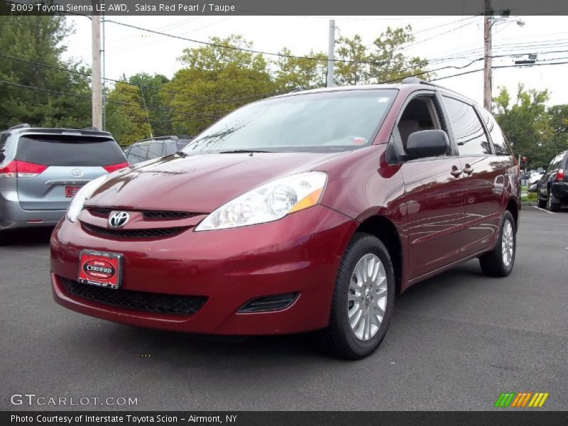 Salsa Red Pearl / Taupe 2009 Toyota Sienna LE AWD