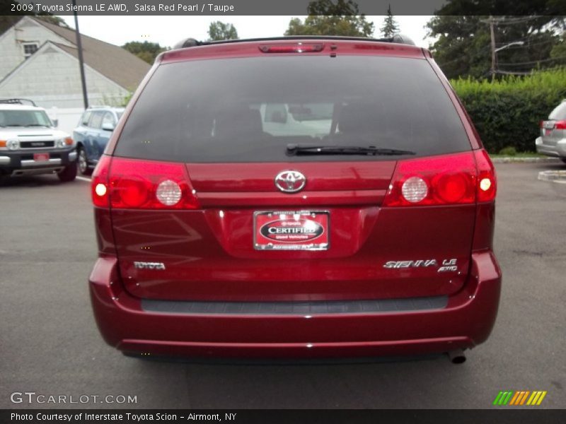 Salsa Red Pearl / Taupe 2009 Toyota Sienna LE AWD