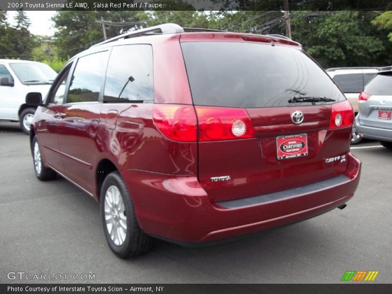 Salsa Red Pearl / Taupe 2009 Toyota Sienna LE AWD