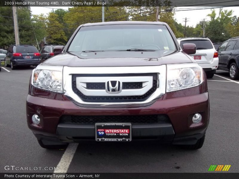 Dark Cherry Pearl / Beige 2009 Honda Pilot Touring 4WD