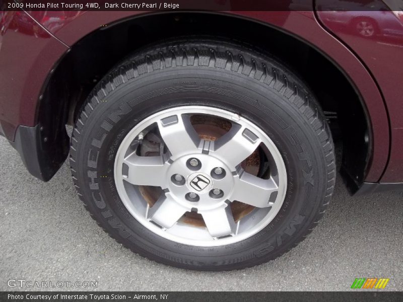 Dark Cherry Pearl / Beige 2009 Honda Pilot Touring 4WD