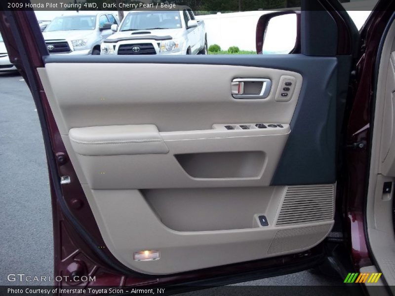 Dark Cherry Pearl / Beige 2009 Honda Pilot Touring 4WD