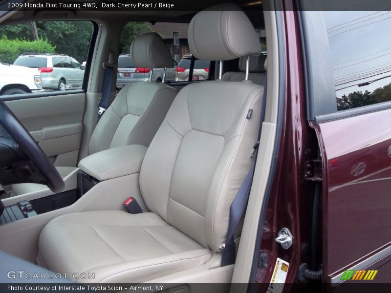 Dark Cherry Pearl / Beige 2009 Honda Pilot Touring 4WD