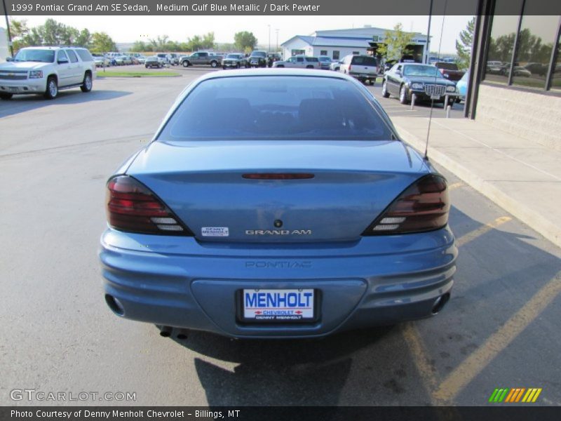 Medium Gulf Blue Metallic / Dark Pewter 1999 Pontiac Grand Am SE Sedan
