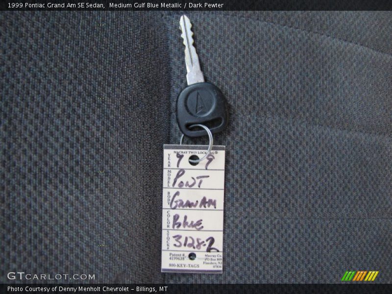 Medium Gulf Blue Metallic / Dark Pewter 1999 Pontiac Grand Am SE Sedan