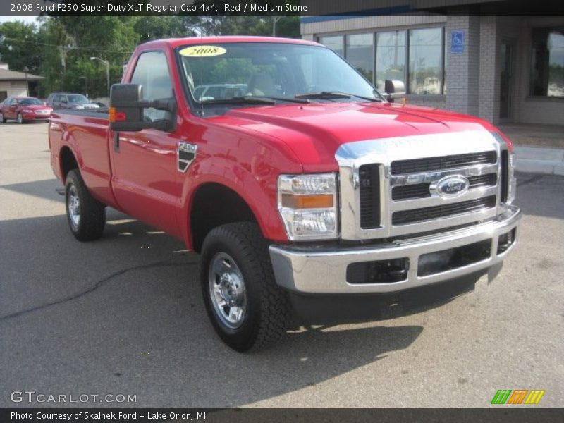 Red / Medium Stone 2008 Ford F250 Super Duty XLT Regular Cab 4x4